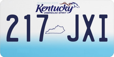 KY license plate 217JXI