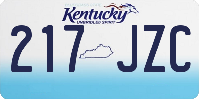 KY license plate 217JZC