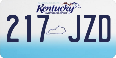 KY license plate 217JZD