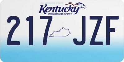 KY license plate 217JZF