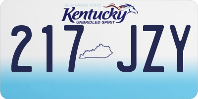 KY license plate 217JZY