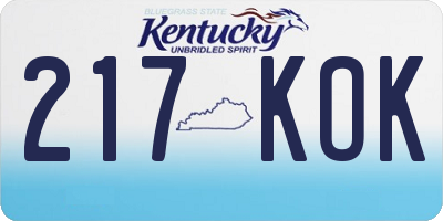 KY license plate 217KOK