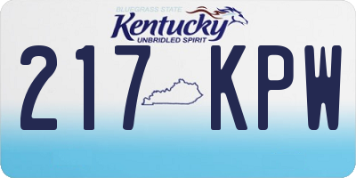 KY license plate 217KPW