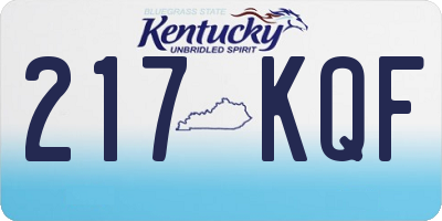 KY license plate 217KQF