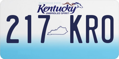 KY license plate 217KRO
