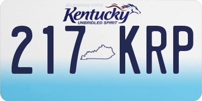 KY license plate 217KRP