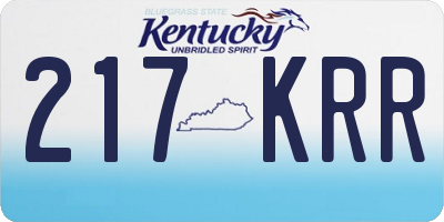 KY license plate 217KRR