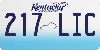 KY license plate 217LIC