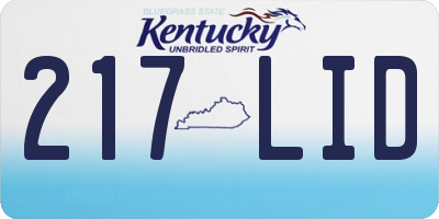 KY license plate 217LID