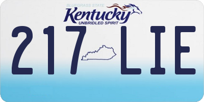 KY license plate 217LIE