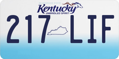 KY license plate 217LIF