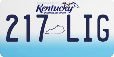 KY license plate 217LIG