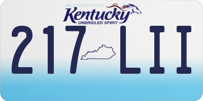 KY license plate 217LII