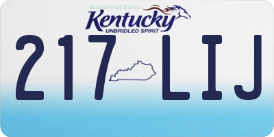 KY license plate 217LIJ