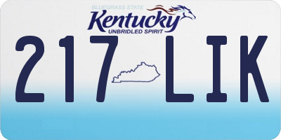 KY license plate 217LIK