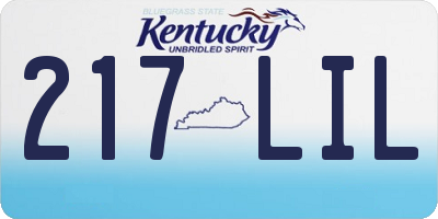 KY license plate 217LIL