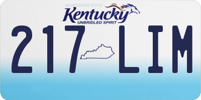 KY license plate 217LIM