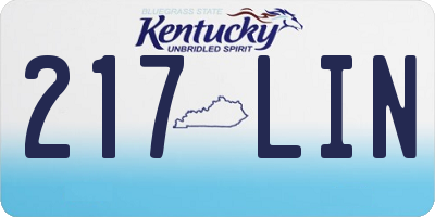 KY license plate 217LIN