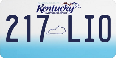 KY license plate 217LIO