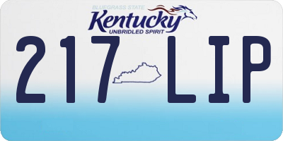 KY license plate 217LIP