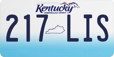 KY license plate 217LIS