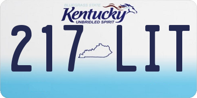 KY license plate 217LIT