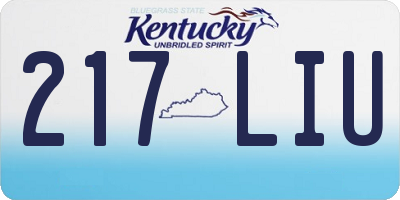 KY license plate 217LIU
