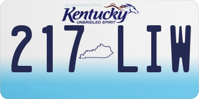 KY license plate 217LIW