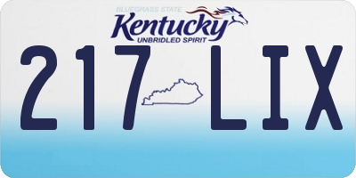 KY license plate 217LIX