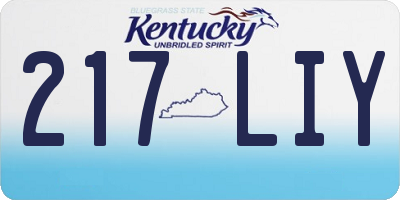 KY license plate 217LIY