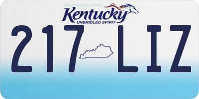 KY license plate 217LIZ