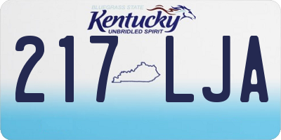 KY license plate 217LJA