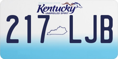 KY license plate 217LJB