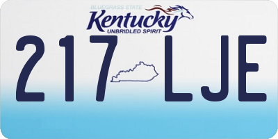 KY license plate 217LJE