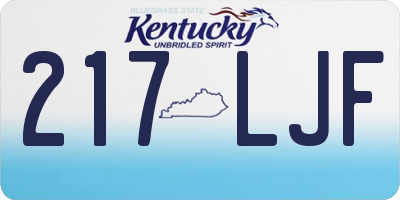 KY license plate 217LJF