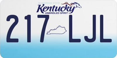 KY license plate 217LJL