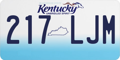 KY license plate 217LJM