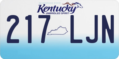 KY license plate 217LJN