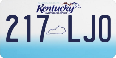KY license plate 217LJO