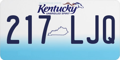 KY license plate 217LJQ
