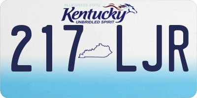 KY license plate 217LJR