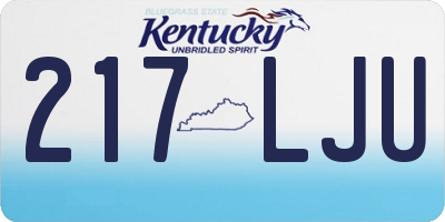 KY license plate 217LJU