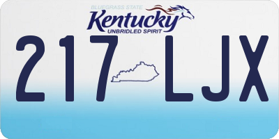 KY license plate 217LJX
