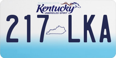 KY license plate 217LKA