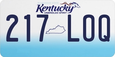 KY license plate 217LOQ