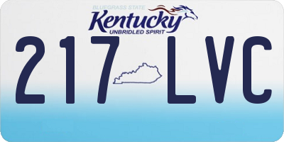 KY license plate 217LVC