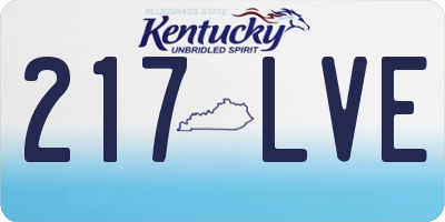 KY license plate 217LVE