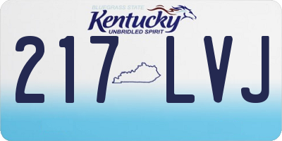 KY license plate 217LVJ
