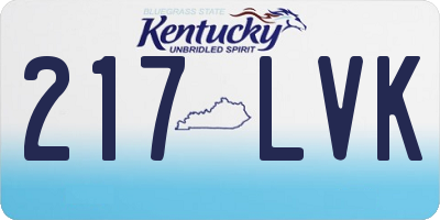 KY license plate 217LVK