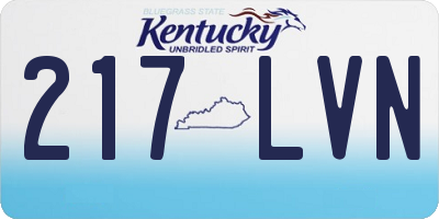 KY license plate 217LVN